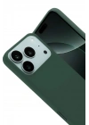 Mey İthalat®   iPhone 17 Pro Nano içi Kadife Silikon - Koyu Yeşil