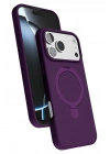 Mey İthalat®   iPhone 17 Pro Regal Magsafe Standlı Kapak - Derin Mor