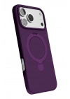 Mey İthalat®   iPhone 17 Pro Regal Magsafe Standlı Kapak - Derin Mor