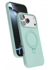 Mey İthalat®   iPhone 17 Pro Regal Magsafe Standlı Kapak - Su Yeşili