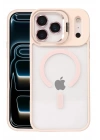 Mey İthalat®   iPhone 17 Pro Remim Lensli Magsafe Standlı Kapak - Pembe