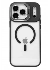 Mey İthalat®   iPhone 17 Pro Remim Lensli Magsafe Standlı Kapak - Siyah