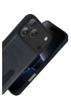 Mey İthalat®   iPhone 17 Pro Sara Kartvizitli Deri Kılıf - Siyah