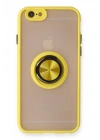 Mey İthalat®  iPhone 6 Kılıf Montreal Yüzüklü Silikon Kapak - Sarı