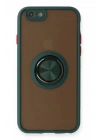 Mey İthalat®  iPhone 6 Kılıf Montreal Yüzüklü Silikon Kapak - Yeşil