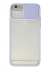 Mey İthalat®  iPhone 6 Kılıf Palm Buzlu Kamera Sürgülü Silikon - Lila