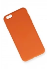 Mey İthalat®  iPhone 6 Plus Kılıf Nano içi Kadife Silikon - Turuncu