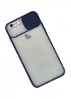 Mey İthalat®  iPhone 6 Plus Kılıf Palm Buzlu Kamera Sürgülü Silikon - Lacivert