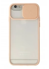 Mey İthalat®  iPhone 6 Plus Kılıf Palm Buzlu Kamera Sürgülü Silikon - Pembe