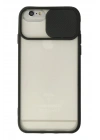 Mey İthalat®  iPhone 6 Plus Kılıf Palm Buzlu Kamera Sürgülü Silikon - Siyah