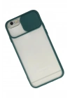 Mey İthalat®  iPhone 6 Plus Kılıf Palm Buzlu Kamera Sürgülü Silikon - Yeşil