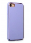 Mey İthalat®  iPhone 7 Kılıf Coco Deri Silikon Kapak - Açık Lila