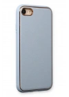 Mey İthalat®  iPhone 7 Kılıf Coco Deri Silikon Kapak - Açık Mavi