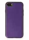 Mey İthalat®  iPhone 7 Kılıf Coco Deri Silikon Kapak - Mor