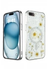 Mey İthalat®  iPhone 7 Kılıf Daisy Simli Magsafe Kapak - Gümüş