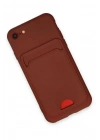 Mey İthalat®   iPhone 7 Kılıf Kelvin Kartvizitli Silikon - Bordo