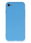 Mey İthalat®  iPhone 7 Kılıf Nano içi Kadife Silikon - Mavi
