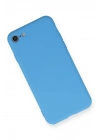 Mey İthalat®  iPhone 7 Kılıf Nano içi Kadife Silikon - Mavi