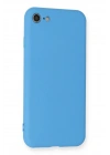 Mey İthalat®  iPhone 7 Kılıf Nano içi Kadife Silikon - Mavi