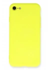 Mey İthalat®  iPhone 7 Kılıf Nano içi Kadife Silikon - Sarı