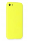 Mey İthalat®  iPhone 7 Kılıf Nano içi Kadife Silikon - Sarı