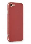 Mey İthalat®  iPhone 7 Kılıf Volet Silikon - Kırmızı