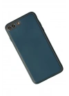 Mey İthalat®  iPhone 7 Plus Kılıf Coco Deri Silikon Kapak - Mavi