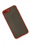 Mey İthalat®  iPhone 7 Plus Kılıf Montreal Silikon Kapak - Kırmızı