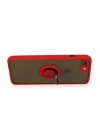 Mey İthalat®  iPhone 7 Plus Kılıf Montreal Yüzüklü Silikon Kapak - Kırmızı