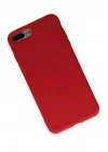 Mey İthalat®  iPhone 7 Plus Kılıf Nano içi Kadife Silikon - Kırmızı