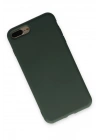 Mey İthalat®  iPhone 7 Plus Kılıf Nano içi Kadife Silikon - Koyu Yeşil