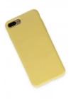 Mey İthalat®  iPhone 7 Plus Kılıf Nano içi Kadife Silikon - Sarı