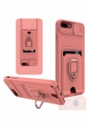 Mey İthalat®  iPhone 7 Plus Kılıf Zuma Kartvizitli Yüzüklü Silikon - Pembe