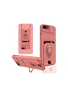 Mey İthalat®  iPhone 7 Plus Kılıf Zuma Kartvizitli Yüzüklü Silikon - Pembe