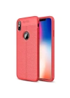 Mey İthalat®   iPhone X Kılıf Auto Focus Kapak - Kırmızı