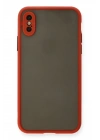 Mey İthalat®  iPhone X Kılıf Montreal Silikon Kapak - Kırmızı