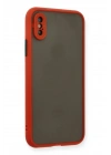 Mey İthalat®  iPhone X Kılıf Montreal Silikon Kapak - Kırmızı