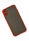 Mey İthalat®  iPhone X Kılıf Montreal Silikon Kapak - Kırmızı