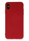 Mey İthalat®  iPhone X Kılıf Nano içi Kadife Silikon - Kırmızı