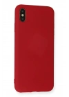 Mey İthalat®  iPhone X Kılıf Nano içi Kadife Silikon - Kırmızı