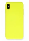 Mey İthalat®  iPhone X Kılıf Nano içi Kadife Silikon - Sarı
