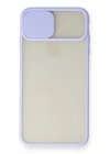 Mey İthalat®  iPhone X Kılıf Palm Buzlu Kamera Sürgülü Silikon - Lila