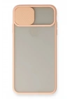 Mey İthalat®  iPhone X Kılıf Palm Buzlu Kamera Sürgülü Silikon - Pembe