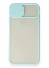 Mey İthalat®  iPhone X Kılıf Palm Buzlu Kamera Sürgülü Silikon - Turkuaz