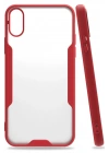 Mey İthalat®  iPhone X Kılıf Platin Silikon - Kırmızı