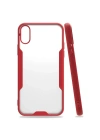 Mey İthalat®  iPhone X Kılıf Platin Silikon - Kırmızı