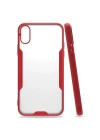 Mey İthalat®  iPhone X Kılıf Platin Silikon - Kırmızı