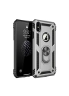 Mey İthalat®  iPhone X Kılıf Sofya Yüzüklü Silikon Kapak - Gümüş