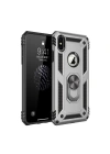 Mey İthalat®  iPhone X Kılıf Sofya Yüzüklü Silikon Kapak - Gümüş