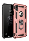 Mey İthalat®  iPhone X Kılıf Sofya Yüzüklü Silikon Kapak - Rose